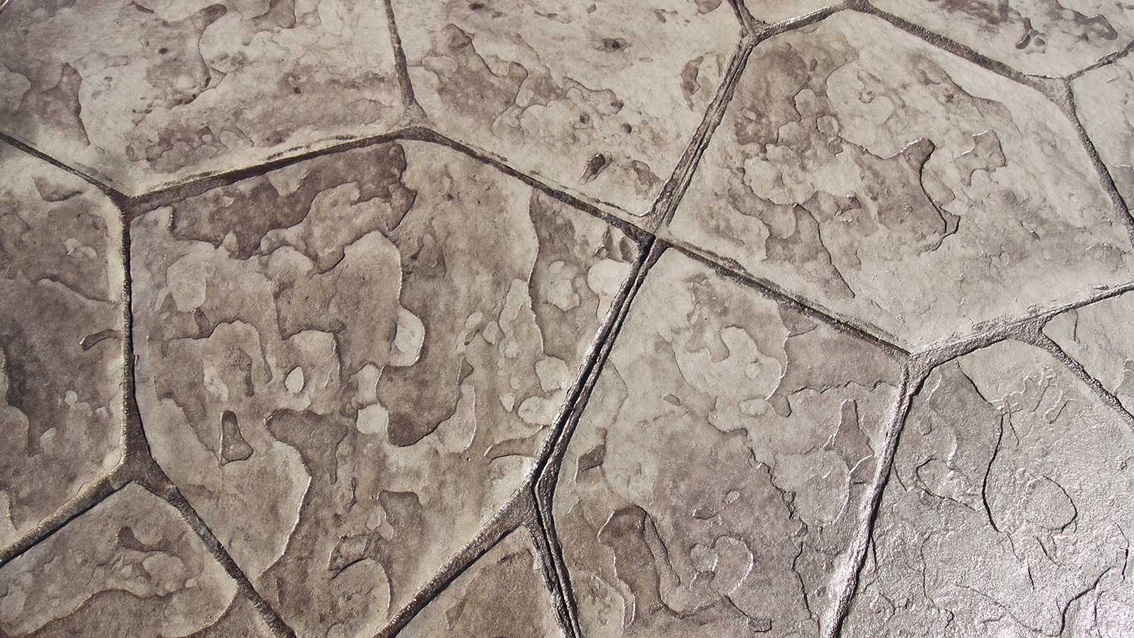 Flagstone concrete stamp pattern in Shelby Township Concrete Showroom