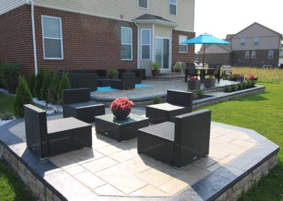 Macomb County Stamped Concrete Patio with Sitting Area