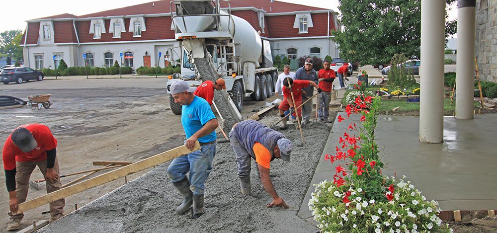 Concrete contractors working hard in Macomb, Michigan