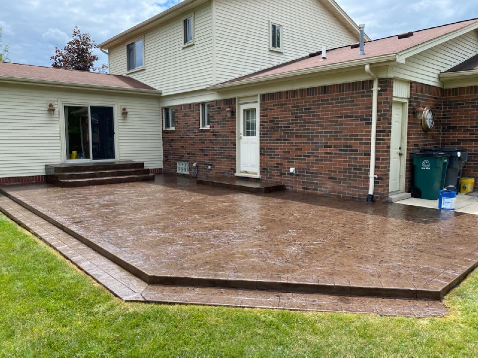 Michigan Stamped Concrete Patio After Resealing