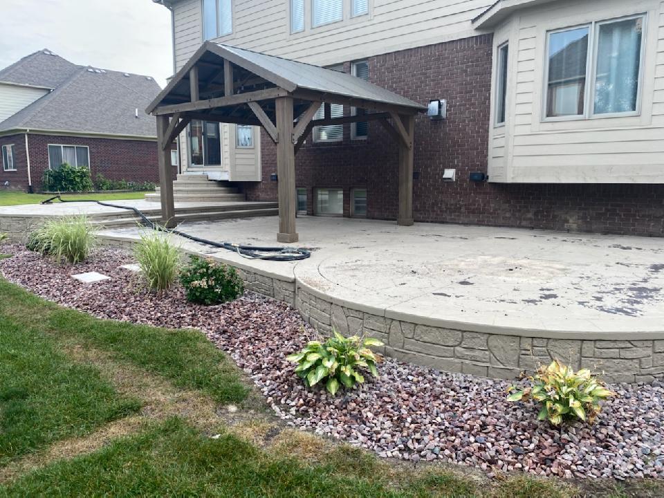 Before Stamped Concrete & Exposed Aggregate Patio Sealing Services