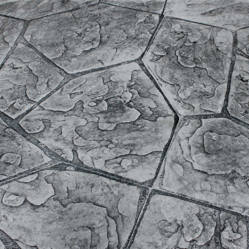 Flagstone concrete stamp pattern in Shelby Township Concrete Showroom