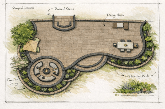 3D-achitechual-drawing-biondo-cement 3d Concrete Patio Designs in Shelby Township Michigan